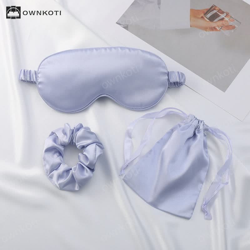 Sleep Eye Mask Scrunchie Drawstring Pouch Set