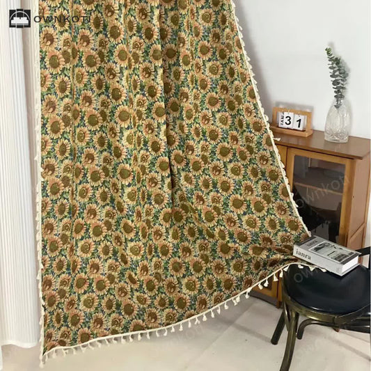 Farmhouse Style Sunflower Blackout Curtain