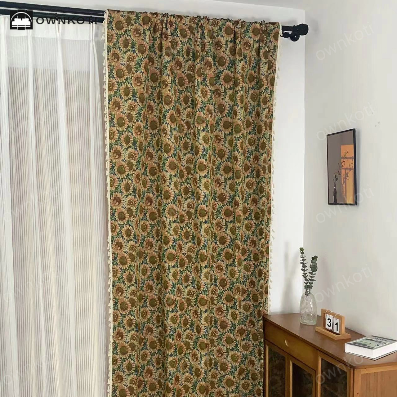 Farmhouse Style Sunflower Blackout Curtain