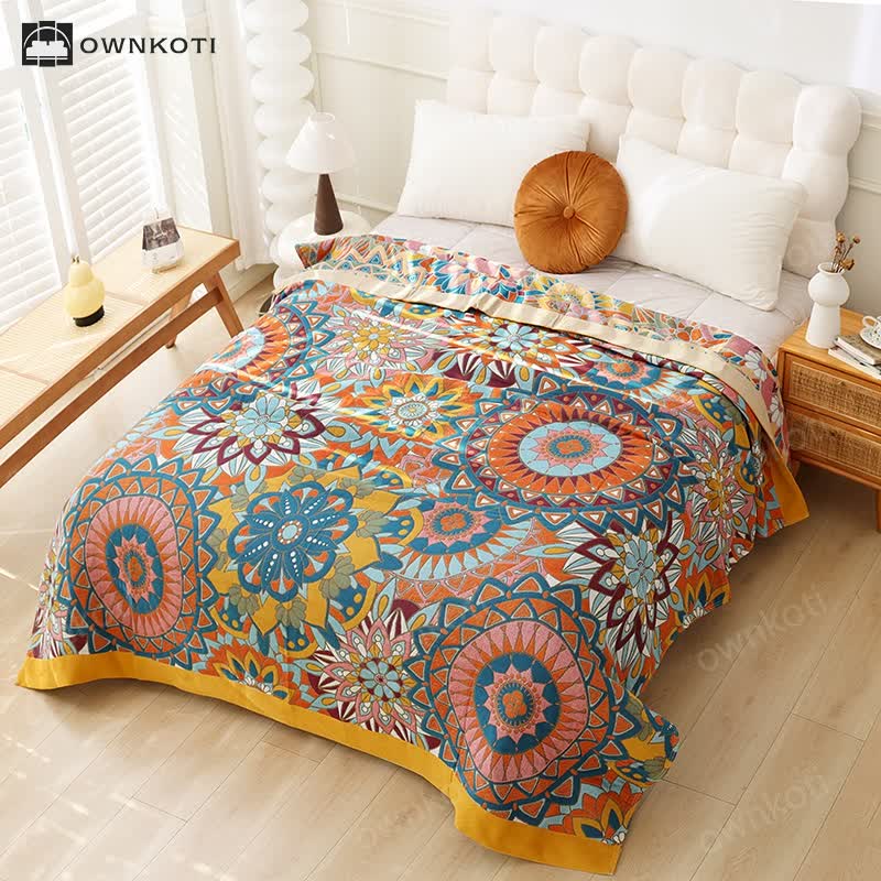 Moroccan Style Tassel Lightweight Cotton Quilt