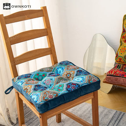 Moroccan Floor Chair Cushion With Tie Straps