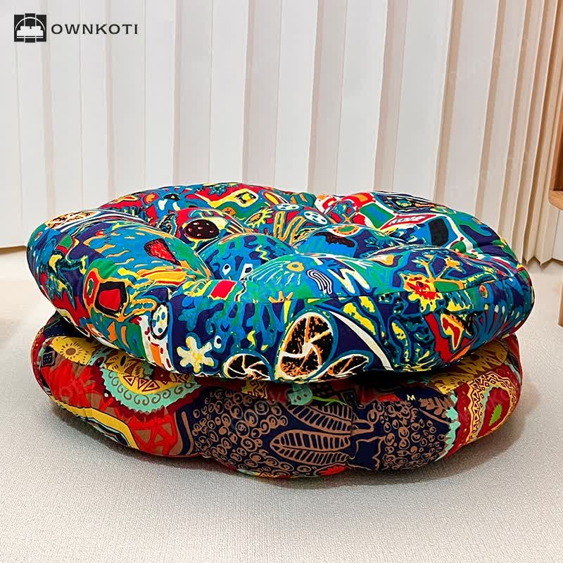 Exotic Round-shaped Soft Floor Chair Cushion