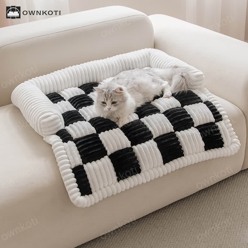 Square Plaid Furniture Protector Cover Pet Pad