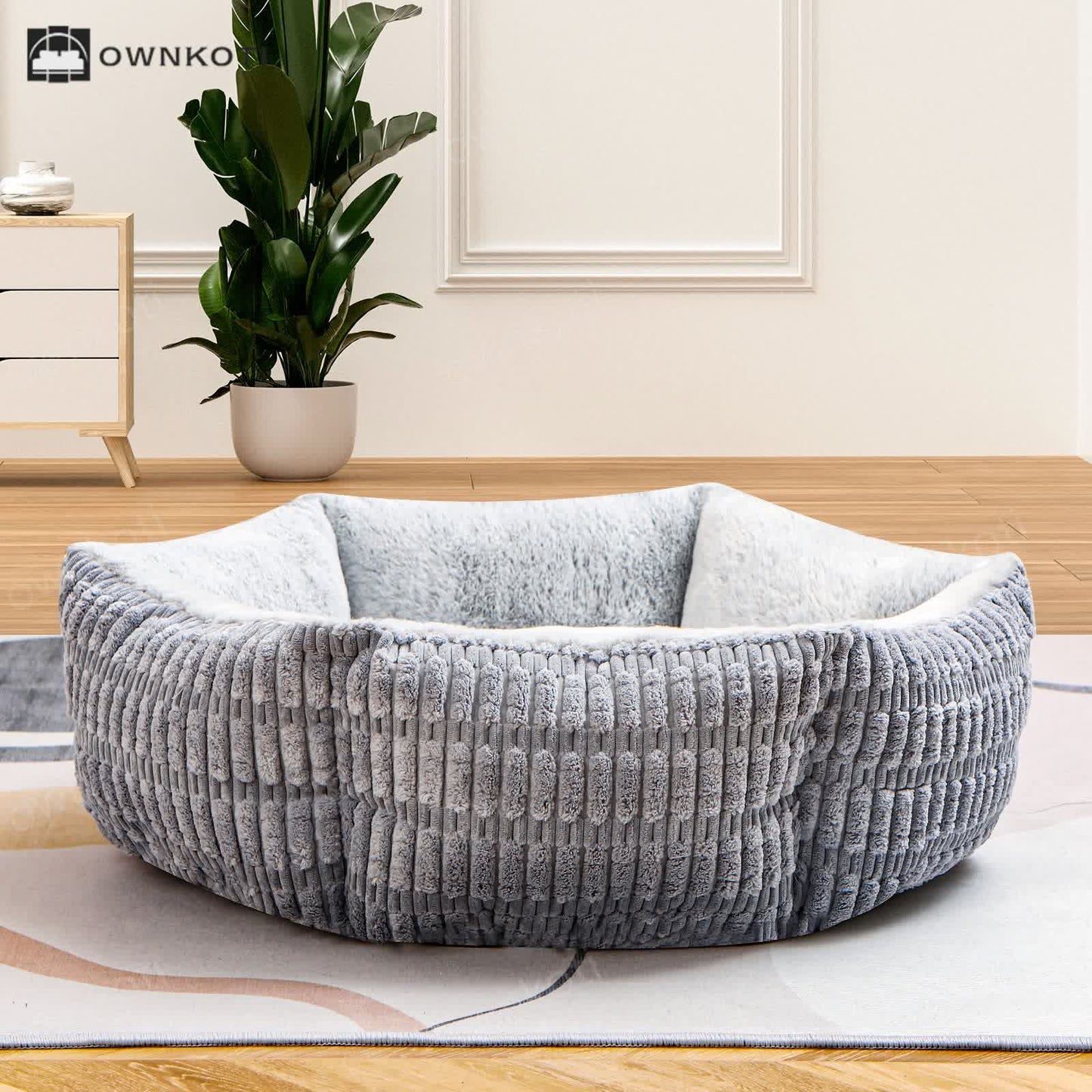 Thickened Hexagonal Plush Pet Bed