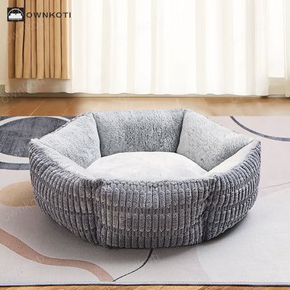 Thickened Hexagonal Plush Pet Bed