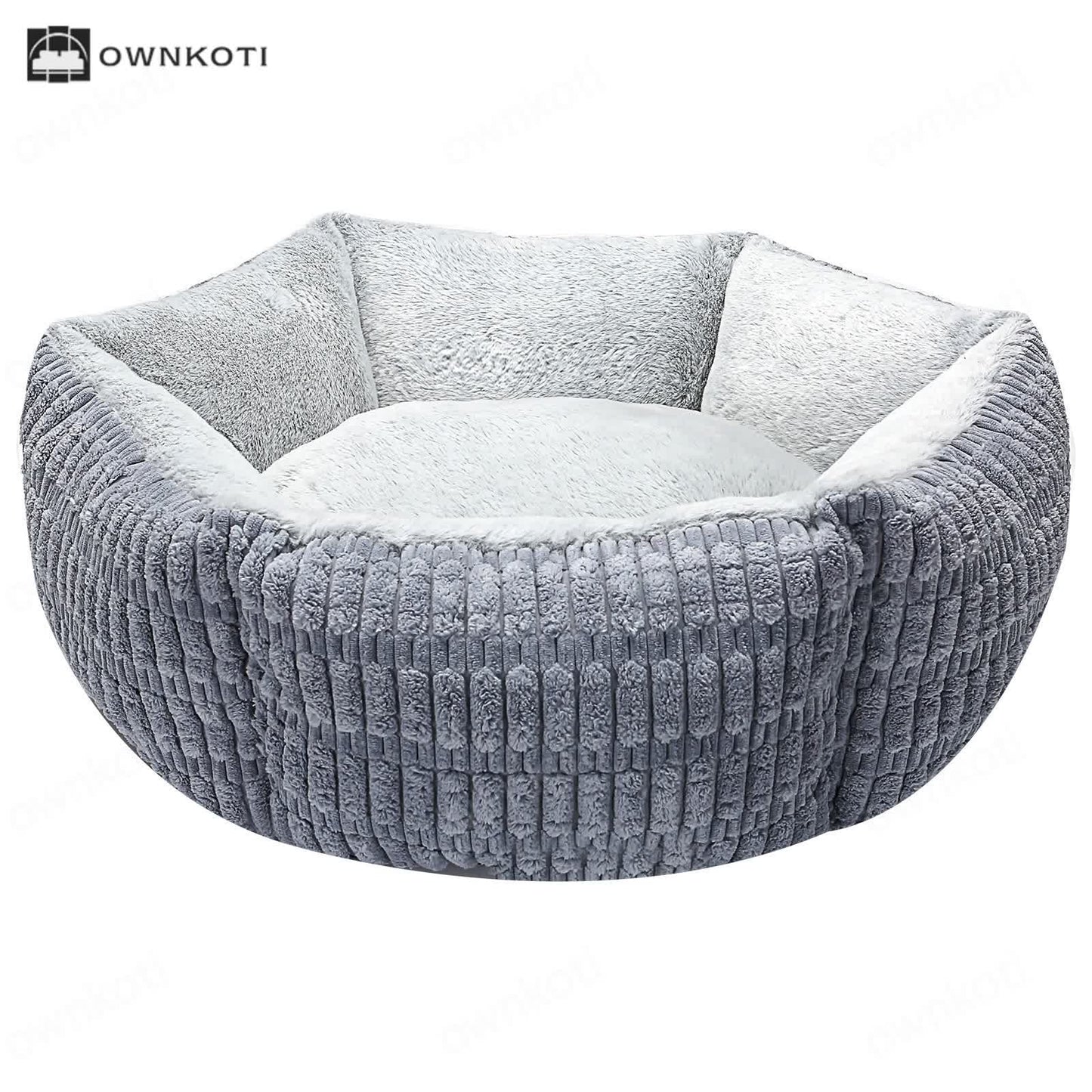 Thickened Hexagonal Plush Pet Bed