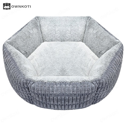 Thickened Hexagonal Plush Pet Bed