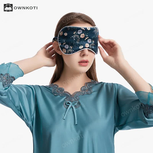 Silk Bouquet Pattern Sleeping Eye Mask