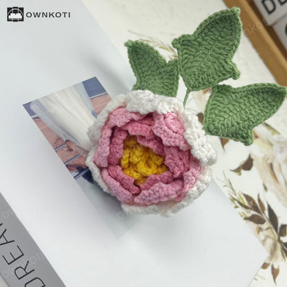 Hand-crocheted Yarn Home Decor Peony Flower