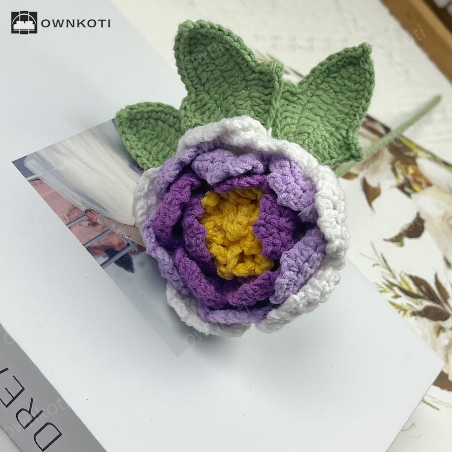 Hand-crocheted Yarn Home Decor Peony Flower