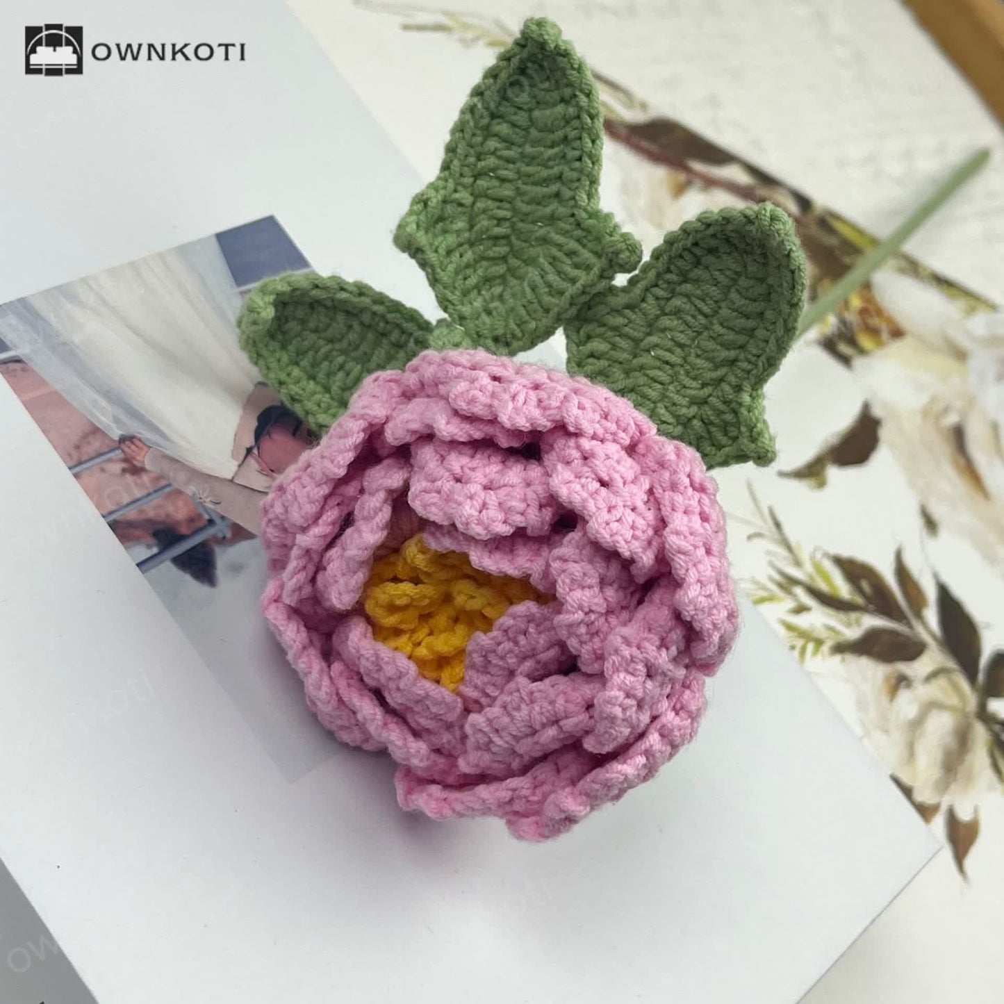 Hand-crocheted Yarn Home Decor Peony Flower