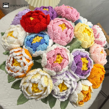 Hand-crocheted Yarn Home Decor Peony Flower