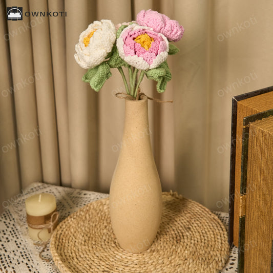 Hand-crocheted Yarn Home Decor Peony Flower