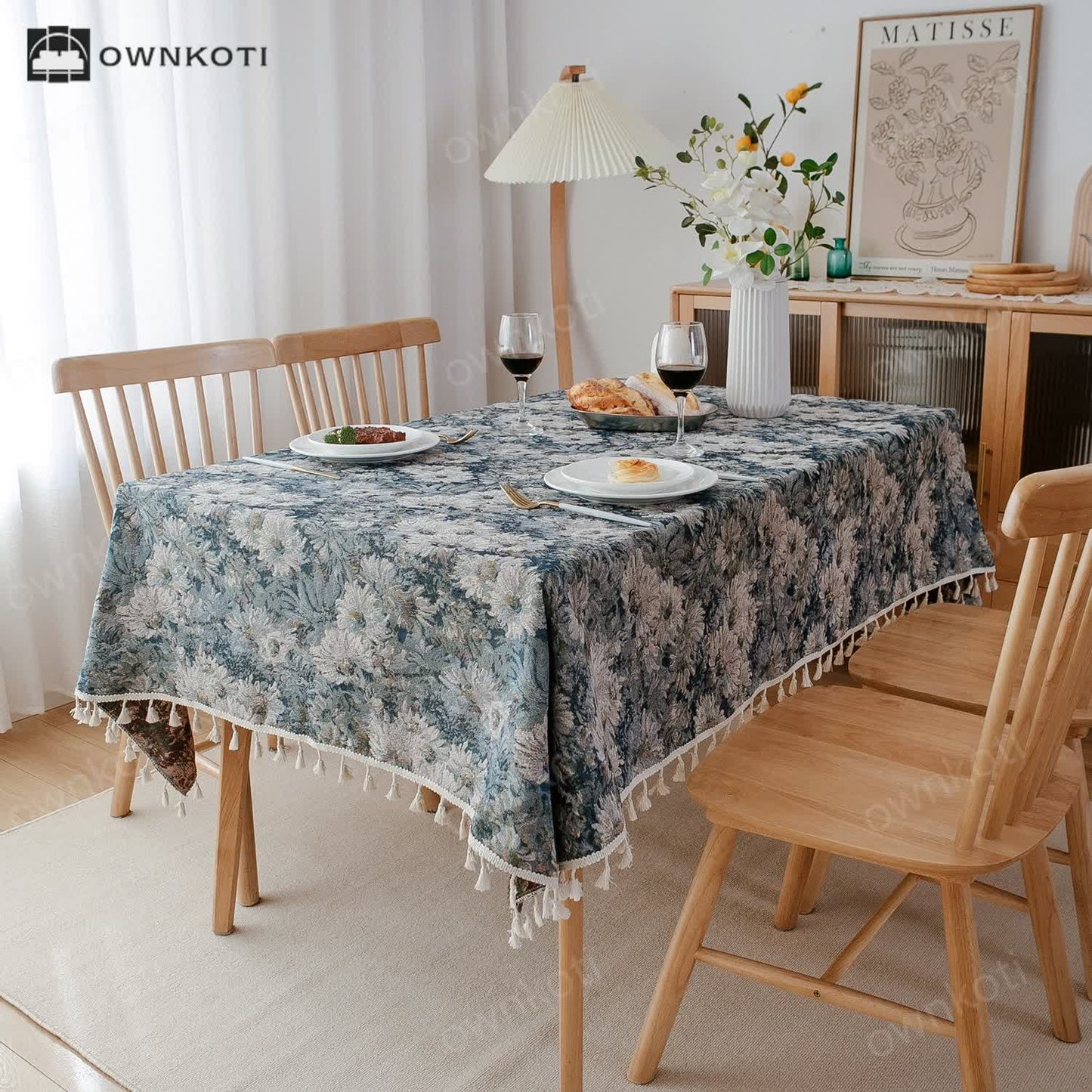 Jacquard Floral Soft Decorative Tablecloth