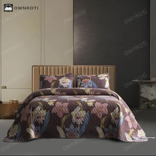 Vintage Lily Quilted Breathable Bedding Set(3PCS)