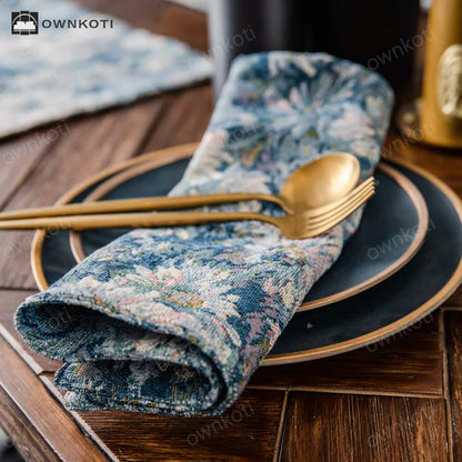 Jacquard Floral Heat Resistant Placemat Set(4PCS)