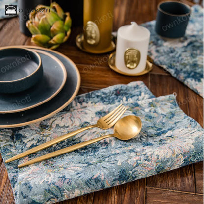 Jacquard Floral Heat Resistant Placemat Set(4PCS)