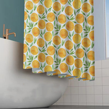 Rural Orange Waterproof Shower Curtain
