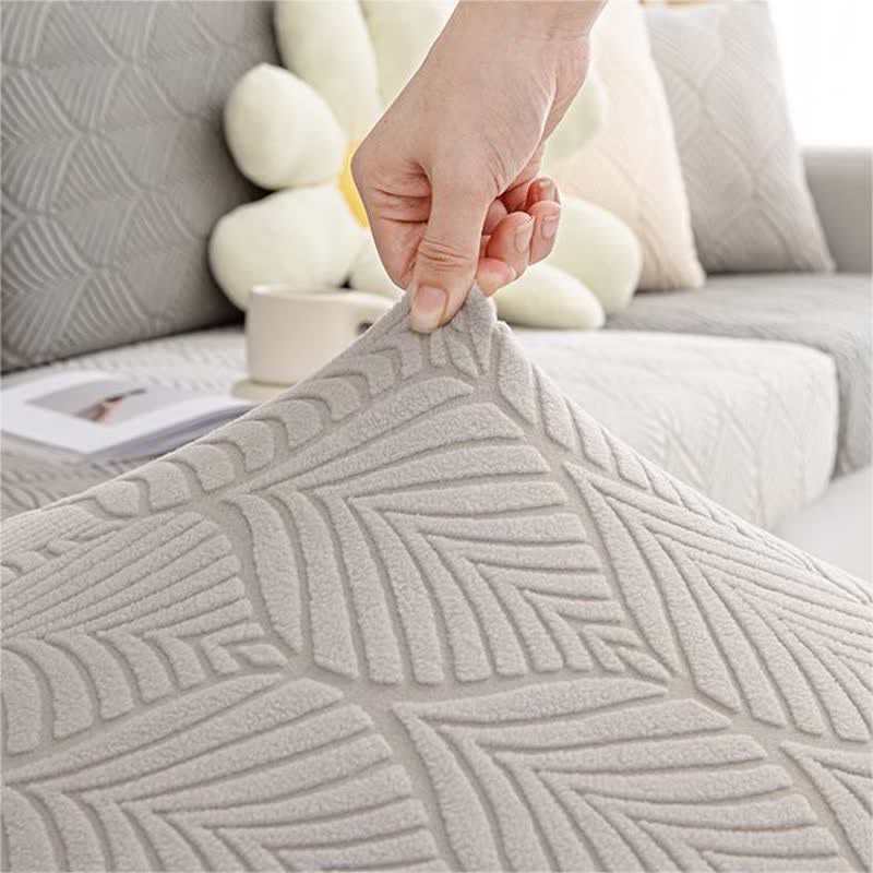 Solid Color Jacquard Leaf Texture Sofa Cover