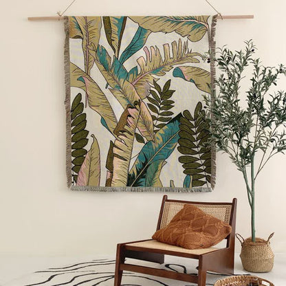 Pastoral Palm Leaves Functional Throw Blanket