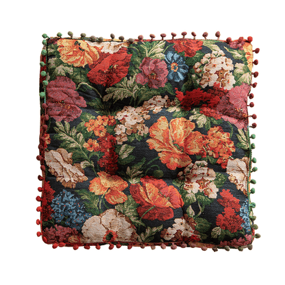 Bohemian Style Floral Decorative Floor Cushion