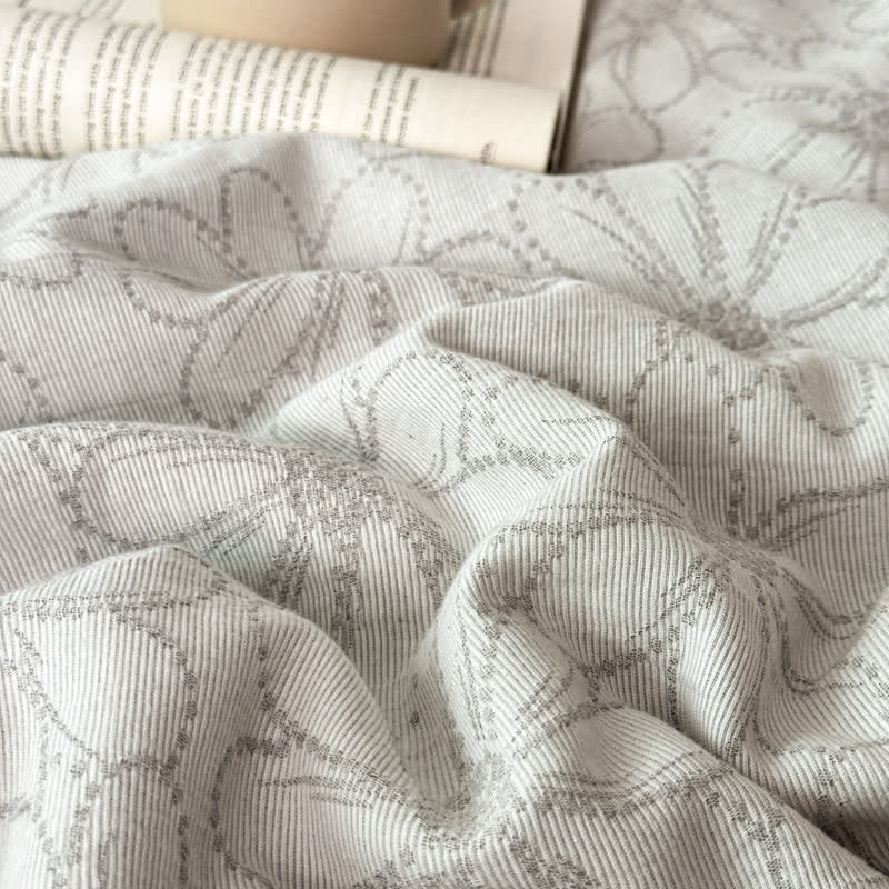 Jacquard Daisy Breathable Cotton Gauze Bedding