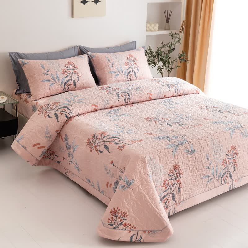 Pure Cotton Elegant Floral Quilted Bedding