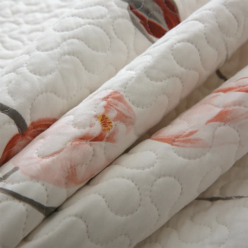 Elegant Rose Pure Cotton Quilted Bedding