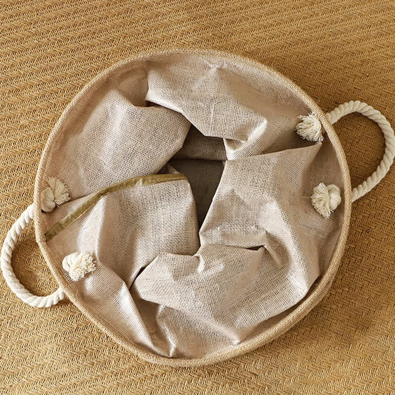 Cotton Linen Waterproof Foldable Laundry Basket