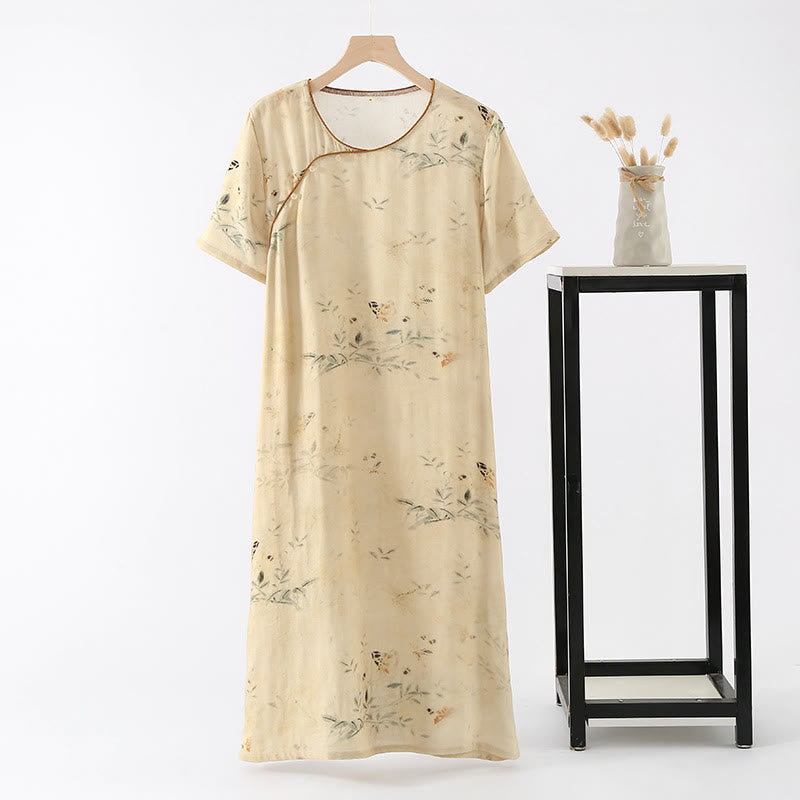 Rural Bamboo Fiber Soft Summer Nightgown