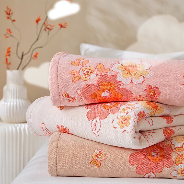 Pure Cotton Gauze Breathable Floral Quilt