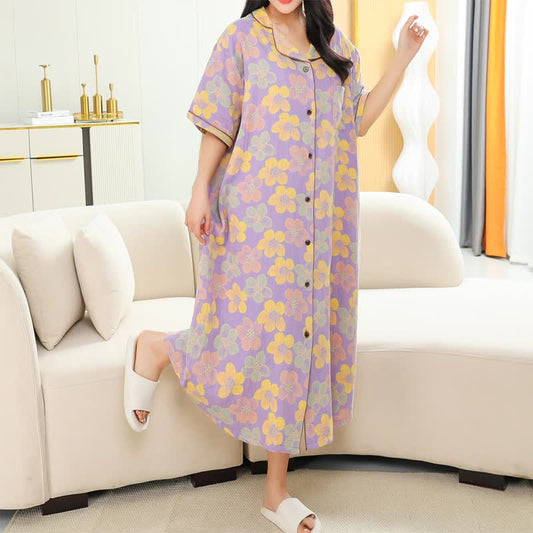 Plus Size Floral Pure Cotton Pajama