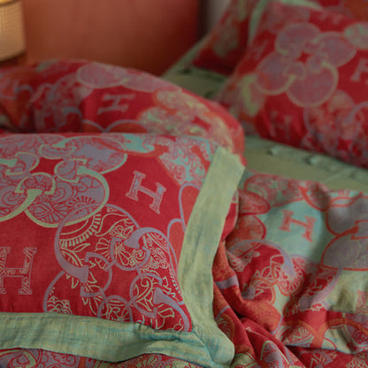 Cotton Jacquard Retro Style Bedding Set(4PCS)