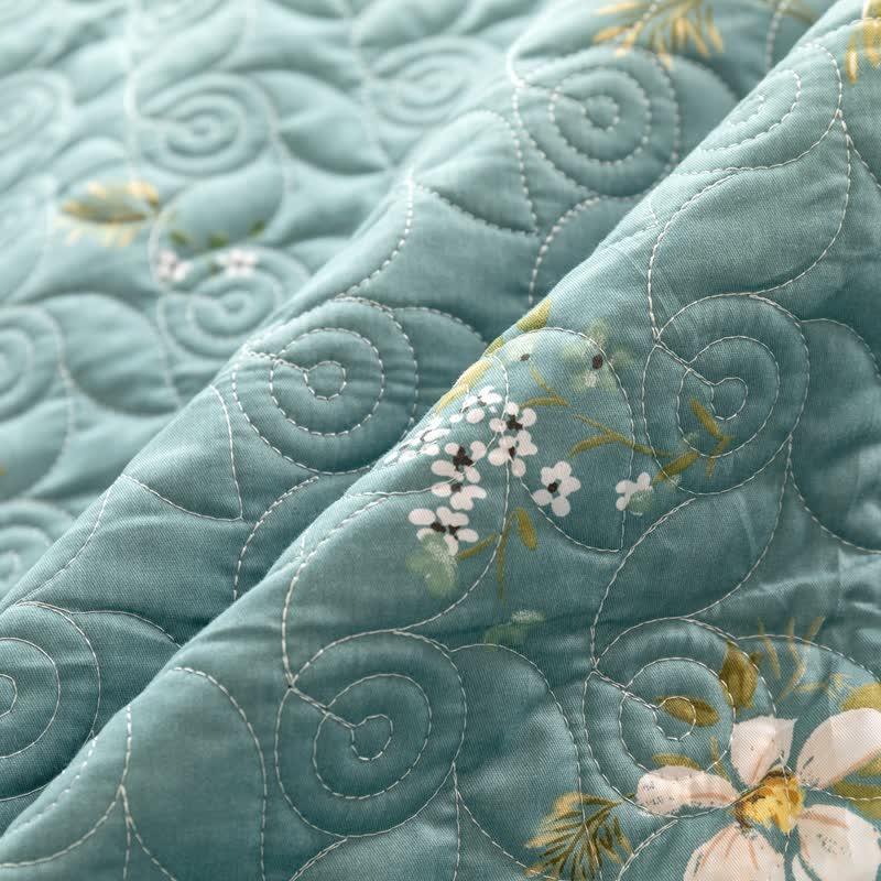 Blooming Floral Pure Cotton Quilted Bedding