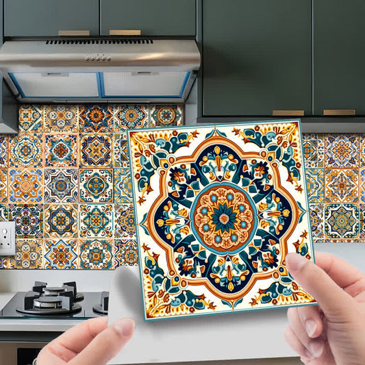Moroccan Style Tile Stickers Wall Sticker (24PCS)