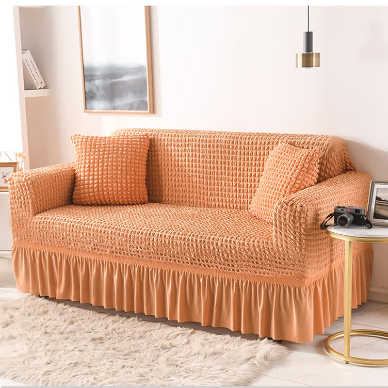 Simple Style Ruffled Elastic Sofa Cover