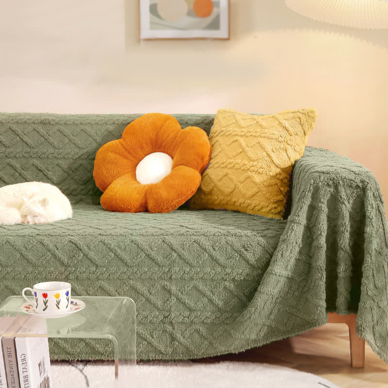 Argyle Pattern Soft Warm Sofa Protector