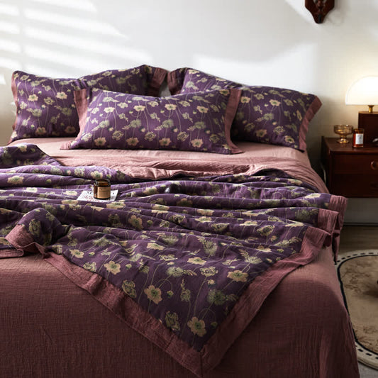 Elegant Rustic Floral Cotton Gauze Bedding