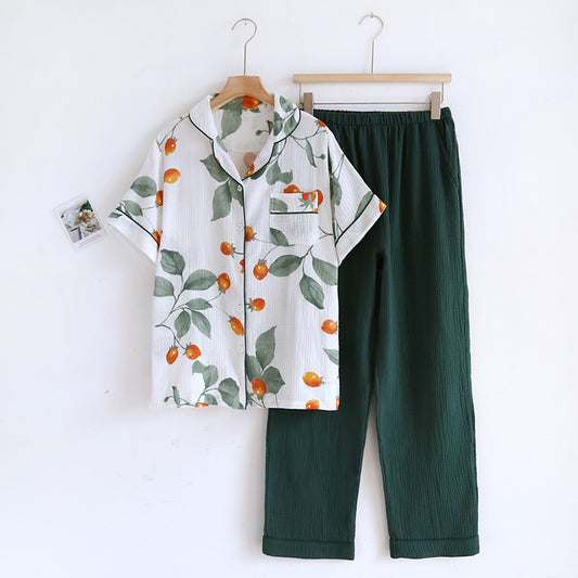 Short Sleeve Pure Cotton Floral Loungewear Set