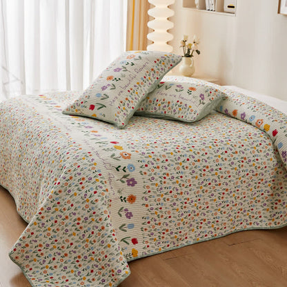 Pure Cotton Quilted Colorful Floral Bedding