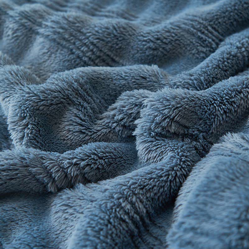 Solid Color Coral Fleece Reversible Throw Blanket