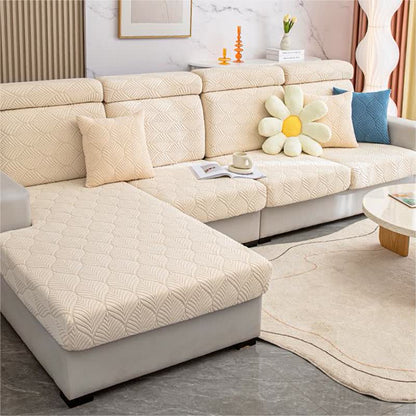 Solid Color Jacquard Leaf Texture Sofa Cover