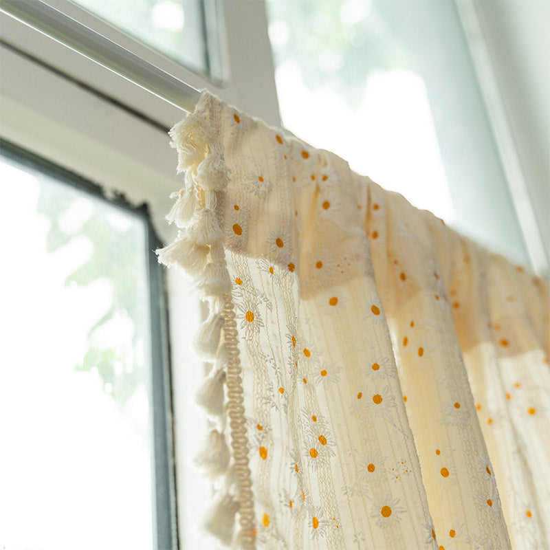 Daisy Curtains For Window Cotton Curtains For Kitchen Beige Curtains Short Small Curtains For Window See buy Through Curtains With Tie Backs