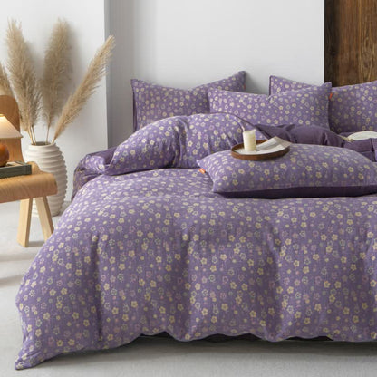 Elegant Floral Cotton Gauze Bedding Set(4PCS)