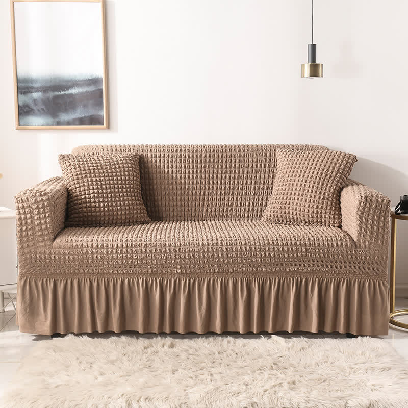 Simple Style Ruffled Elastic Sofa Cover