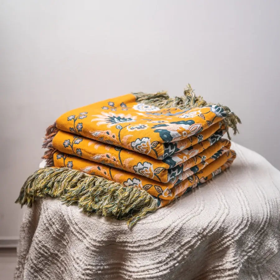 Ownkoti Vintage Throw Blanket Flower Sofa Cover