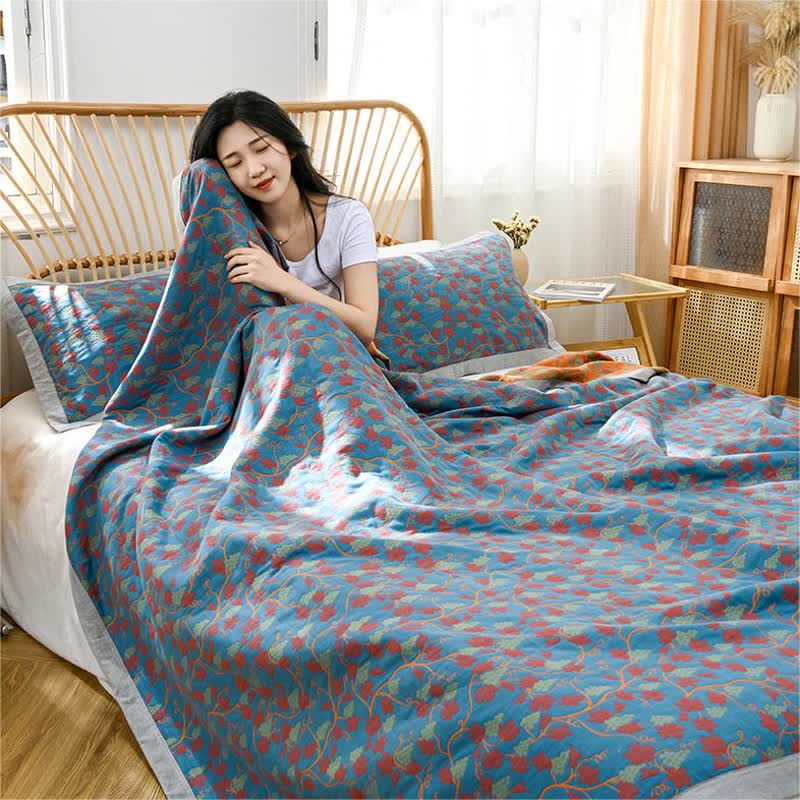 Three Layers Gauze Organic Cotton Floral Quilt