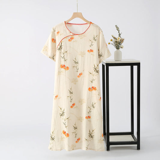 Persimmon Bamboo Fiber Summer Nightgown