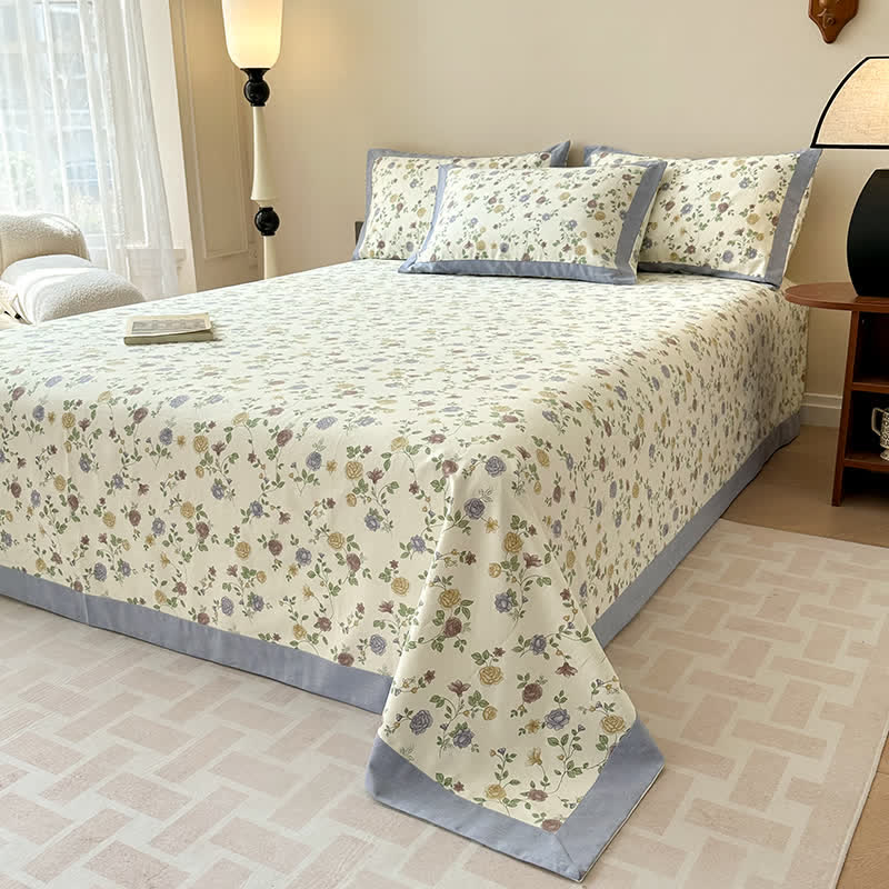 Luxurious Rose Cotton Breathable Coverlet