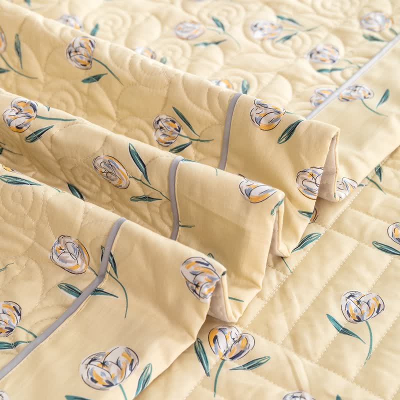 Rustic Tulip Pure Cotton Quilted Bedding
